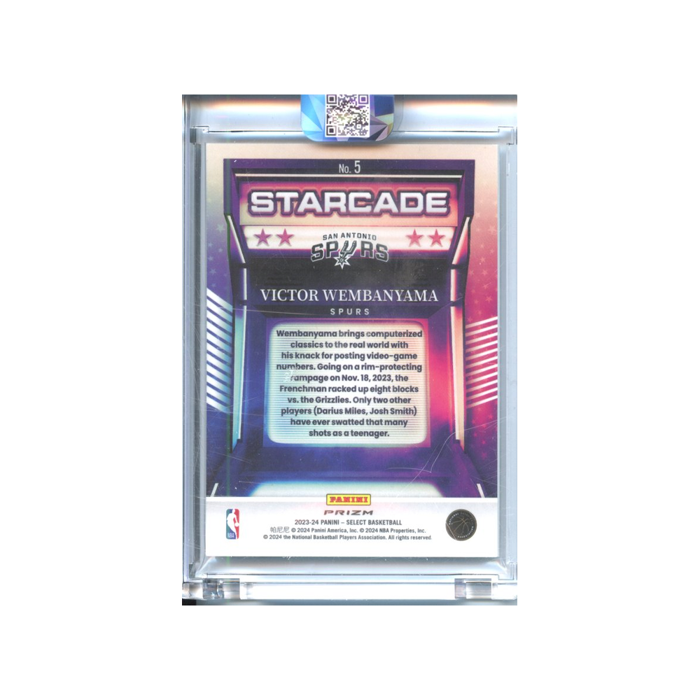 Victor-Wembanyama-Starcade-2023-Select--Rückseite