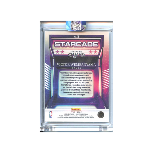 Victor-Wembanyama-Starcade-2023-Select--Rückseite