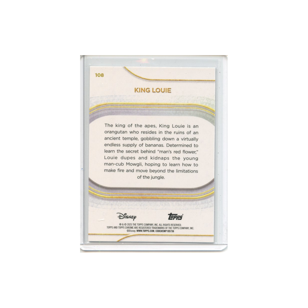King-Louie-Mickey-Mouse-Black-and-White-Shimmer-/101-2025-Topps-Chrome--Rückseite