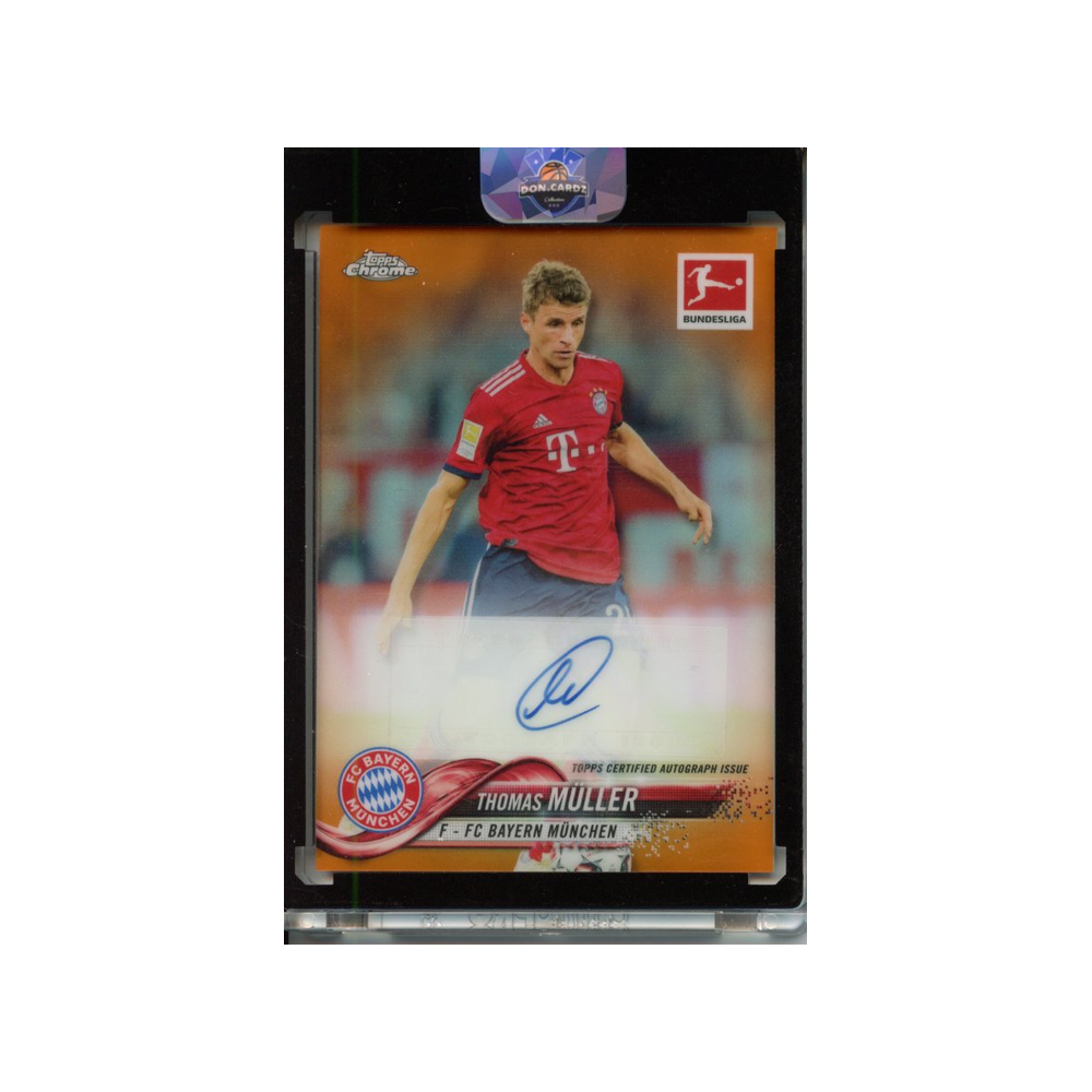 Thomas-Müller-Autograph-Orange-Refractor-/25-2018-Topps-Chrome-Vorderseite