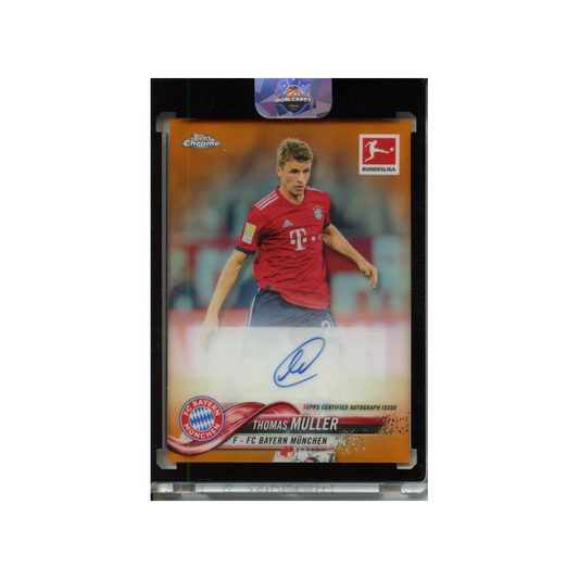 Thomas-Müller-Autograph-Orange-Refractor-/25-2018-Topps-Chrome-Vorderseite