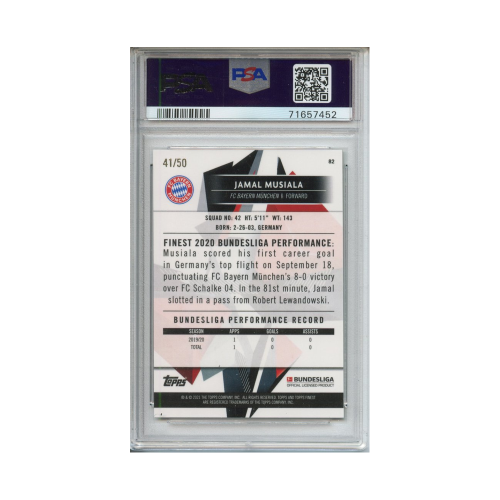 Jamal-Musiala-Gold-Refractor-2020-21-Finest-Bundesliga-PSA-10-Rückseite