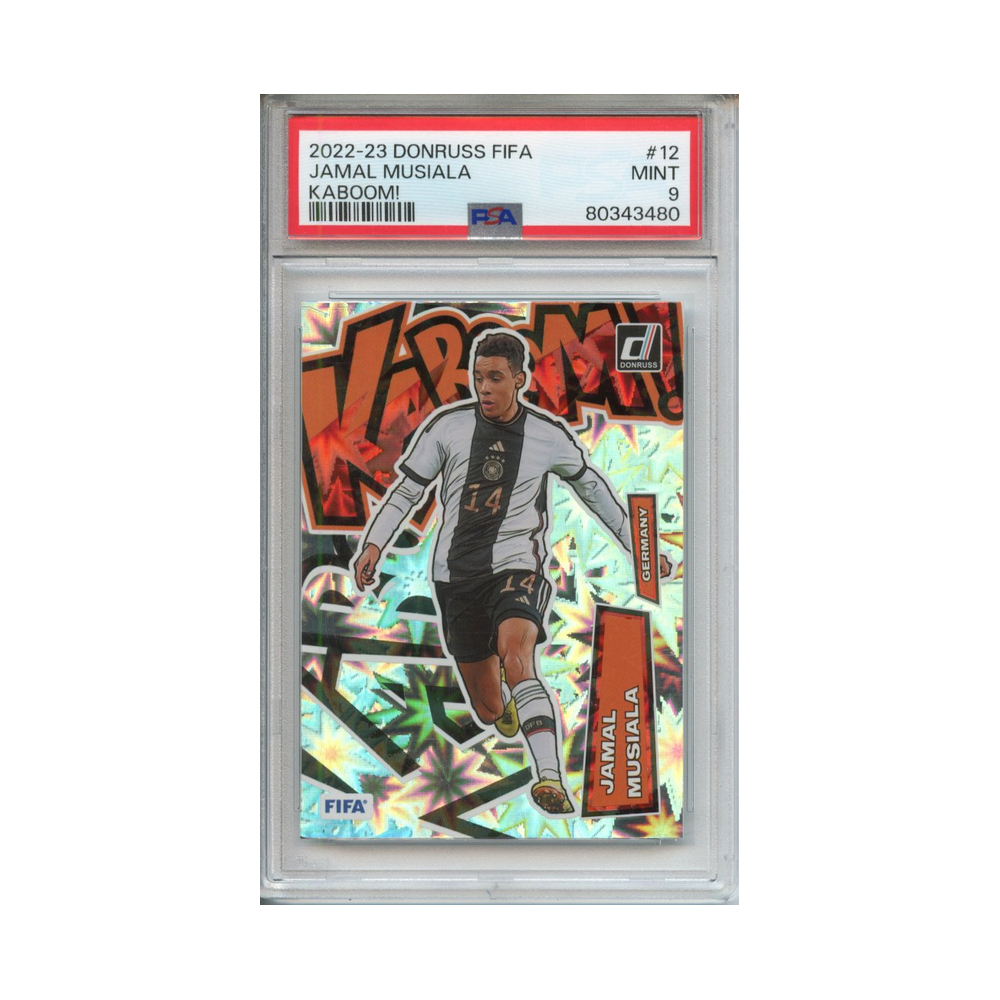 Jamal-Musiala-Kaboom!-2022-23-Donruss-FIFA-PSA-9-Vorderseite