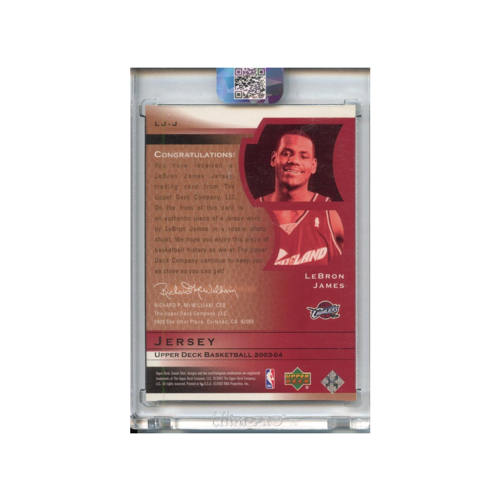 Lebron-James-Game-Jersey-2003-Upper-Deck-Sweet-Shot-Rückseite