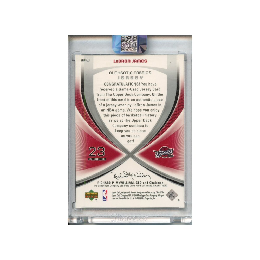 Lebron-James-Authentic-Fabrics-2005-SP-Game-Used-Rückseite