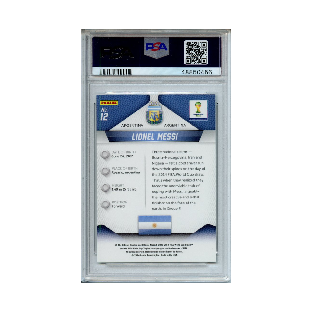 Lionel-Messi-World-Cup-2014-Panini-Prizm-#2-PSA-10-Rückseite