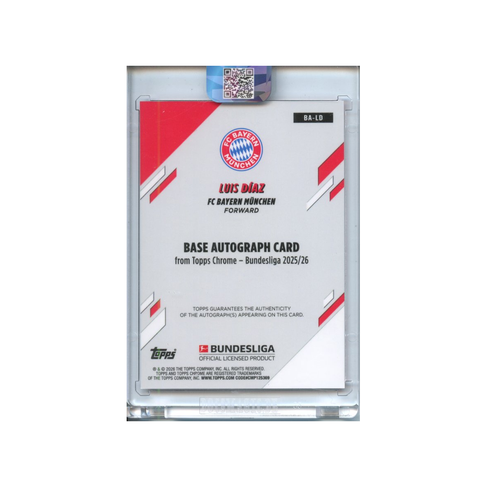 Luis-Diaz-Autograph-/5-Red-2025-Topps-Chrome-Rückseite