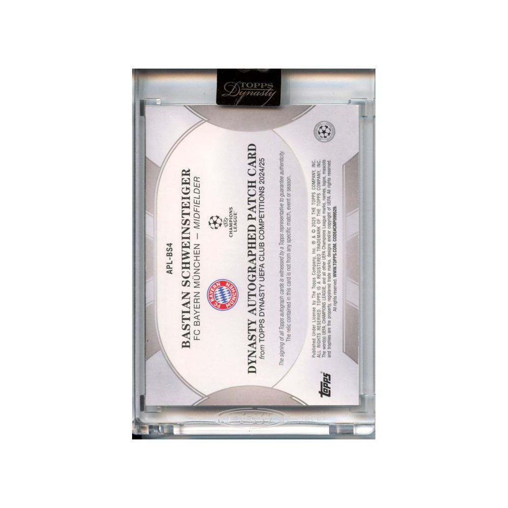 Bastian-Schweinsteiger-Patch-Autograph-/5-2025-Topps-Dynasty-Rückseite