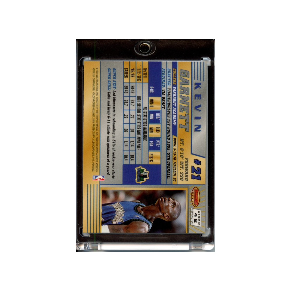 Kevin-Garnett-Atomic-Refractor-1996-Bowman's-Best-Rückseite