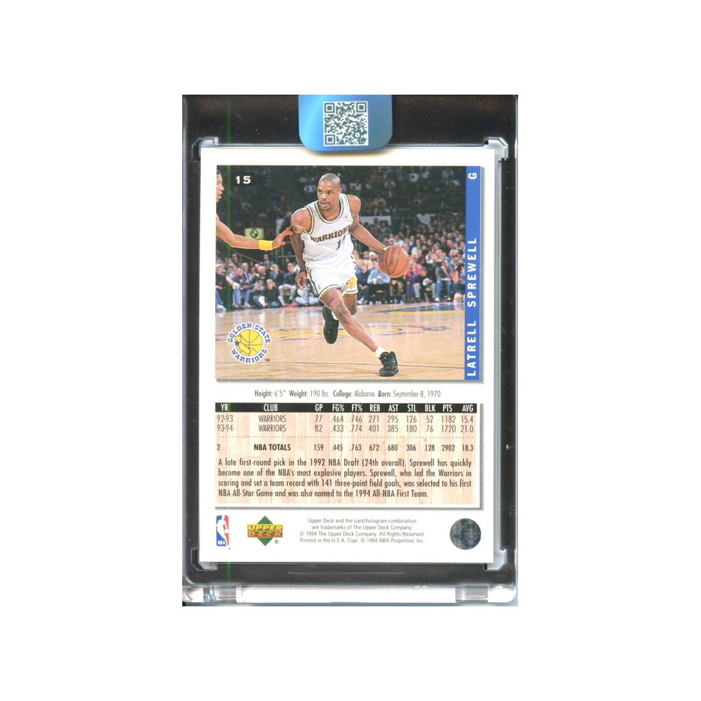 Latrell-Sprewell-Gold-Signature-1994-Collectors-Choice-Rückseite