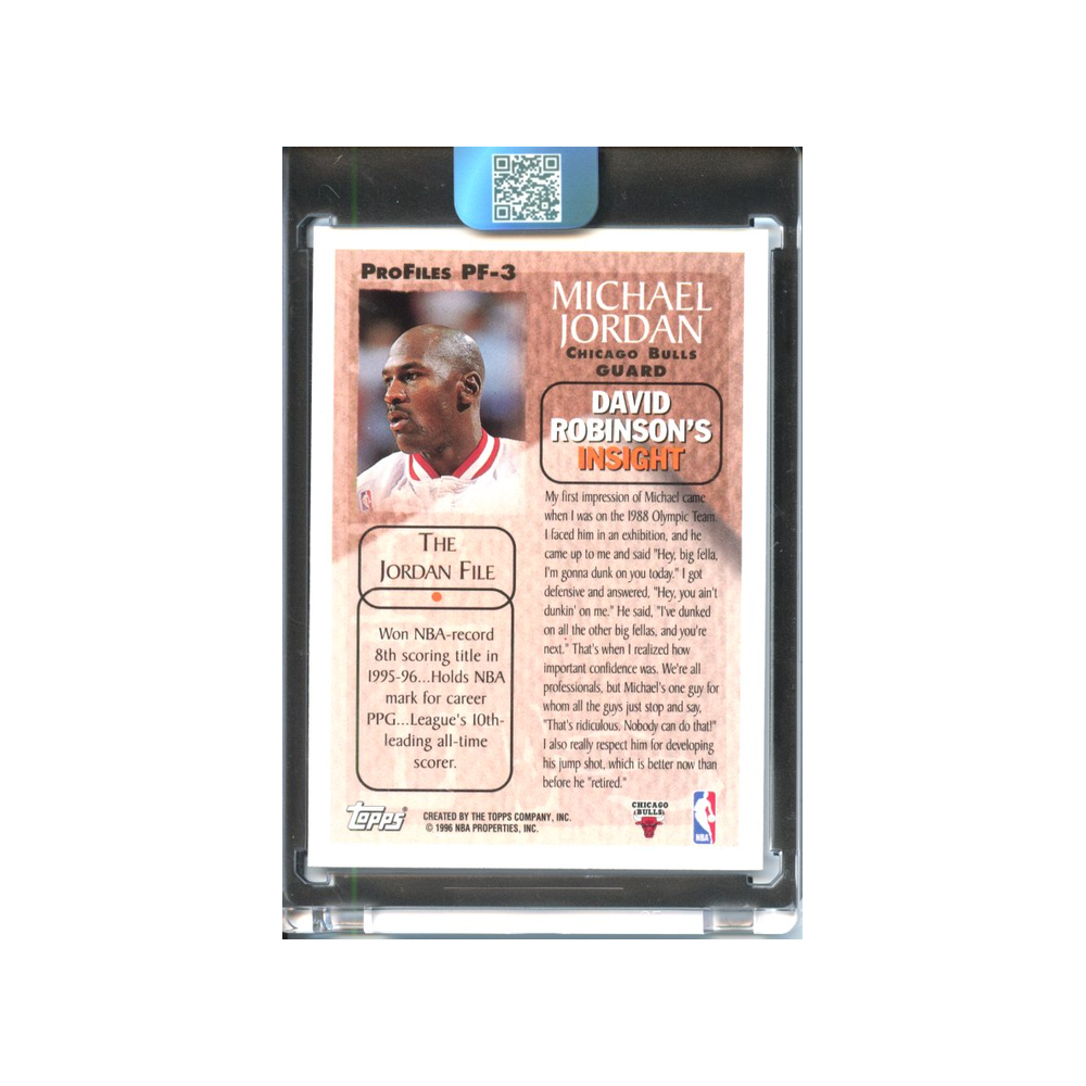 Michael-Jordan/-David-Robinson-1996-Topps-Pro-Files-Rückseite