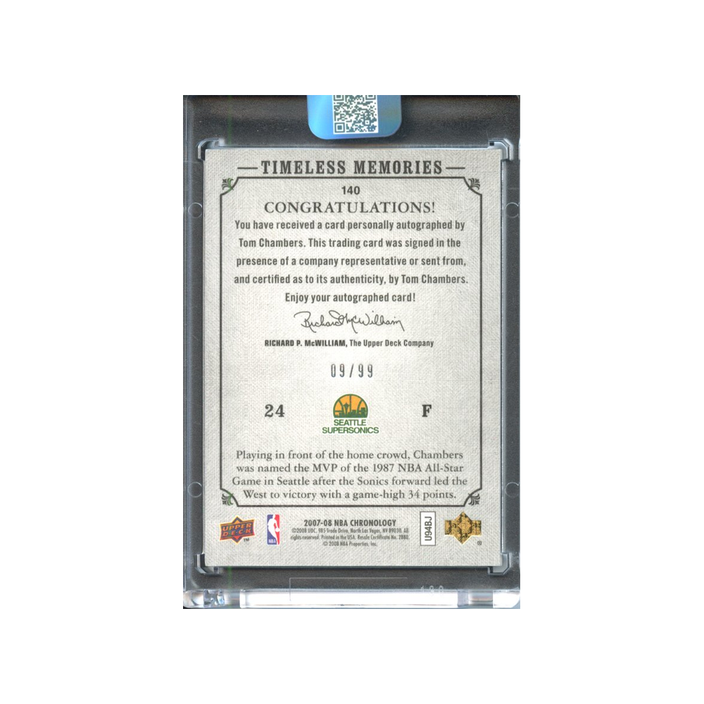 Tom-Chambers-Autograph-/99-2007-Upper-Deck-Chronology-Rückseite