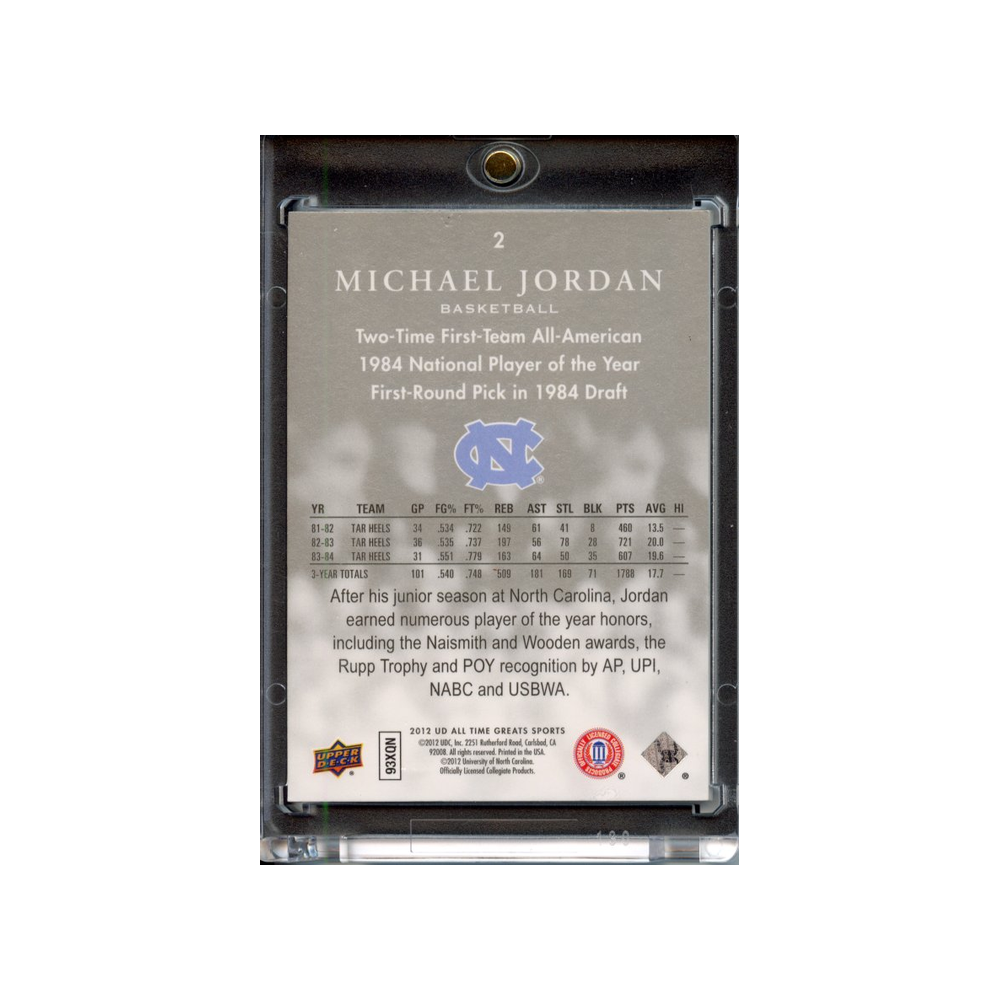 Michael-Jordan-/99-2012-Upper-Deck-All-Time-Greats-#1-Rückseite