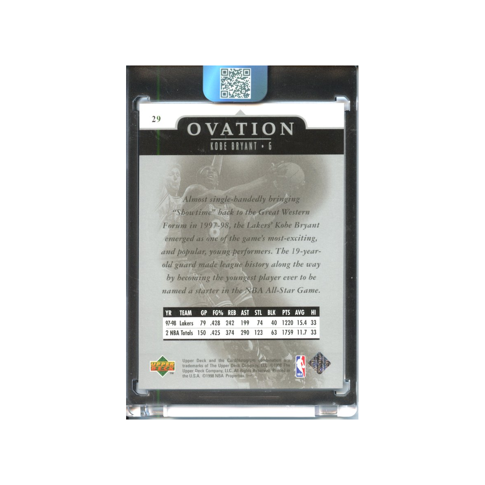 Kobe-Bryant-1997-Upper-Deck-Ovation-Rückseite