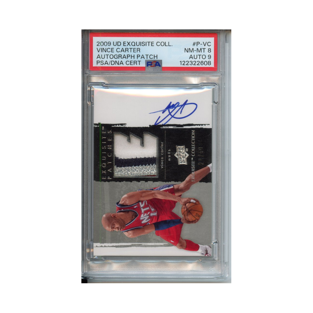 Vince-Carter-Autograph-Patch-2009-Upper-Deck-Exquisite-Collection--PSA-8/9-Vorderseite
