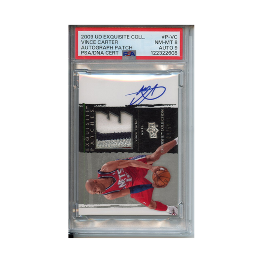 Vince-Carter-Autograph-Patch-2009-Upper-Deck-Exquisite-Collection--PSA-8/9-Vorderseite