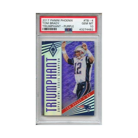 Tom-Brady-Triumphant--Purple-2017-Panini-Phoenix-PSA-10-Vorderseite