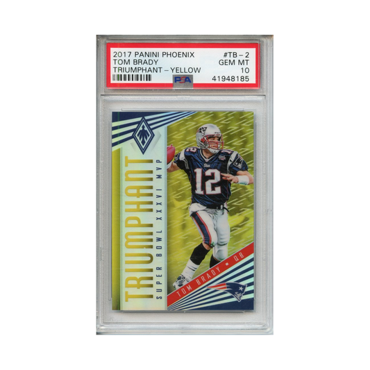 Tom-Brady-Triumphant--Yellow-2017-Panini-Phoenix-PSA-10-Vorderseite