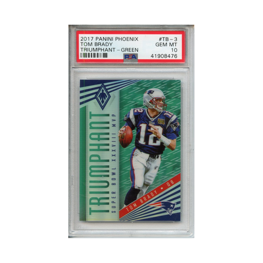 Tom-Brady-Triumphant--Green-2017-Panini-Phoenix-PSA-10-Vorderseite