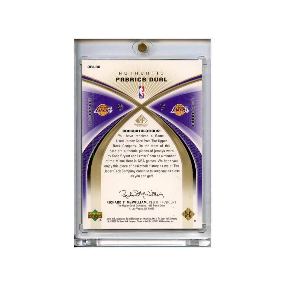 Bryant-/-Odom-Fabrics-Dual-Gold-/50-2005-Upper-Deck-Rückseite