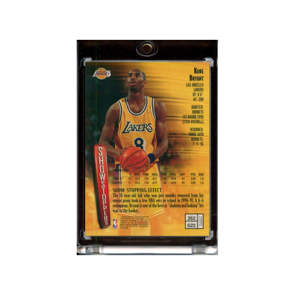 Kobe-Bryant-Showstoppers-Refractor-1997-Topps-Finest-Rückseite
