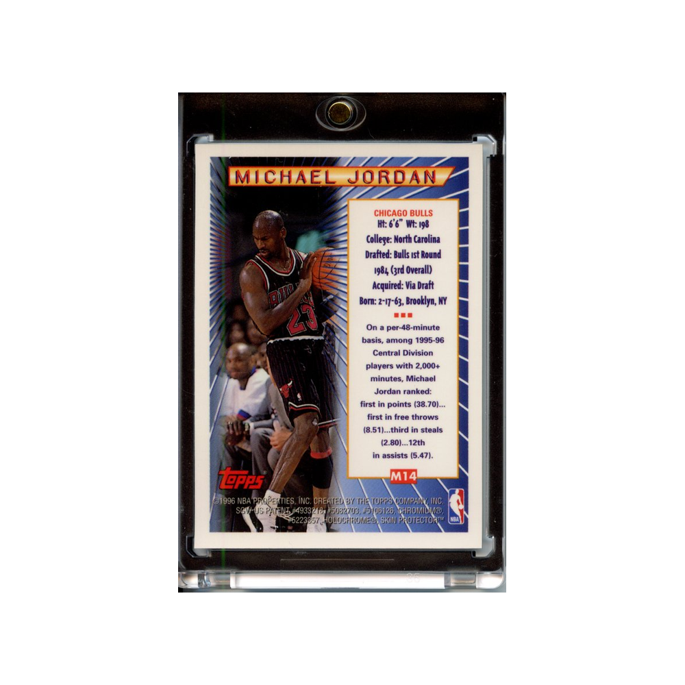 Michael-Jordan-1996-Topps-Mystery-Finest-#1-Rückseite