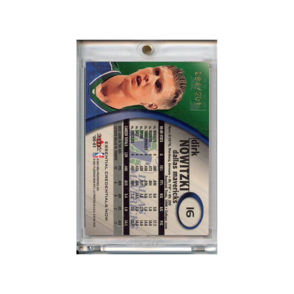 DIRK-NOWITZKI-2000-01-FLEER-E-X-ESSENTIAL-CREDENTIALS-NOW-/201-Rückseite