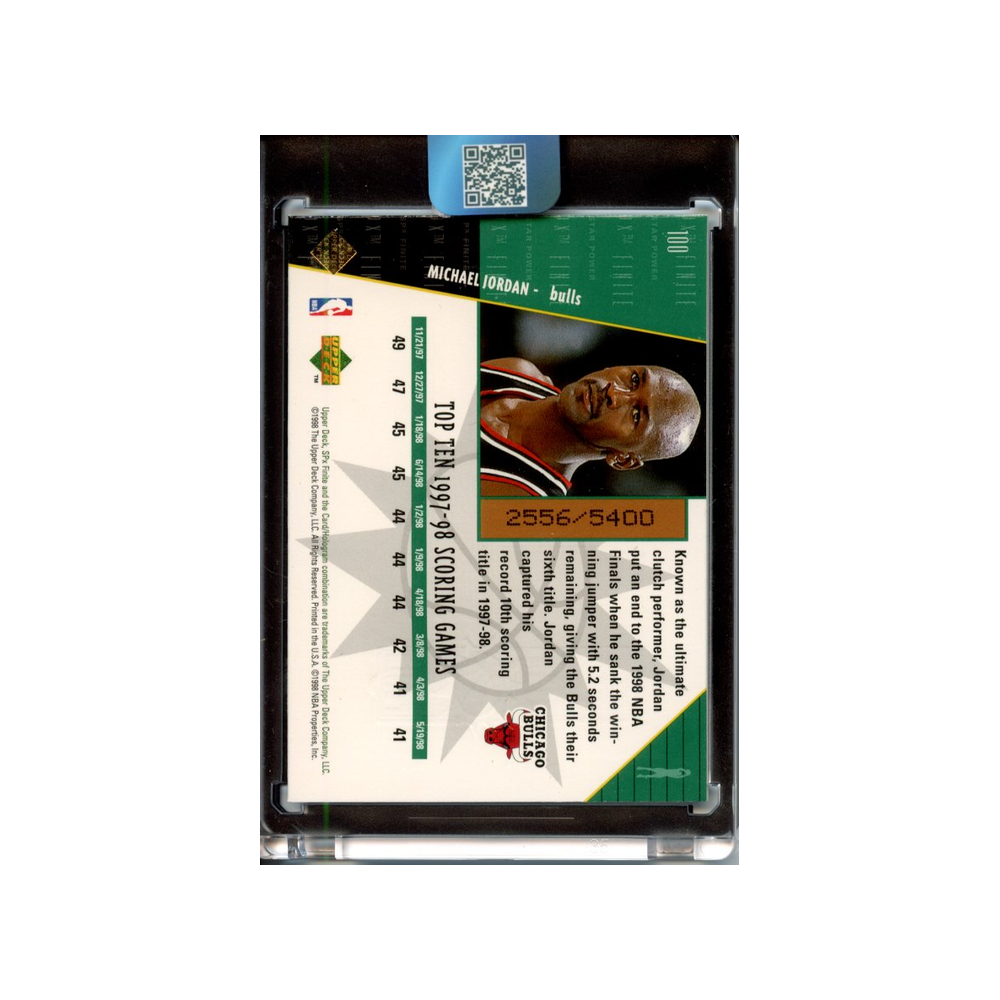 Michael-Jordan-Star-Power-/5400-1998-Upper-Deck-SPx-Finite-#2-Rückseite