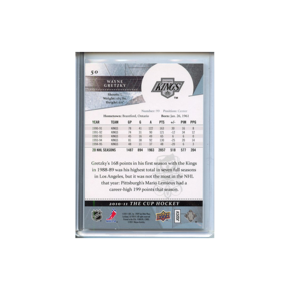 Wayne-Gretzky-/249-2010-Upper-Deck-The-Cup-Rückseite