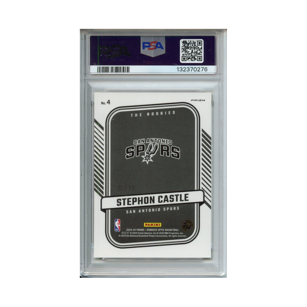 Stephon-Castle-The-Rookies-Gold-2024-Donruss-Optic-PSA-9-Rückseite