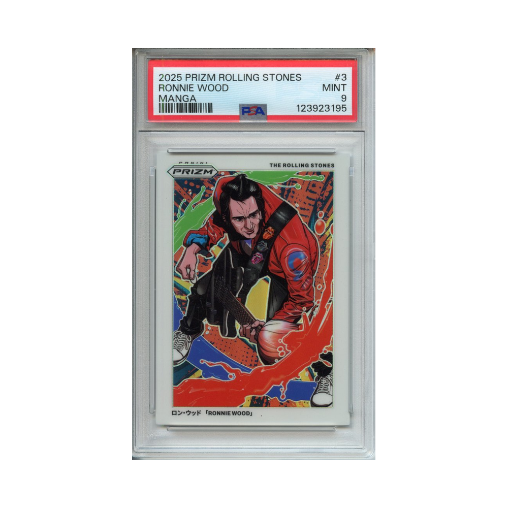 Ronnie-Wood-Manga-2025-Prizm-Rolling-Stones-PSA-9-Vorderseite