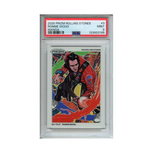 Ronnie-Wood-Manga-2025-Prizm-Rolling-Stones-PSA-9-Vorderseite