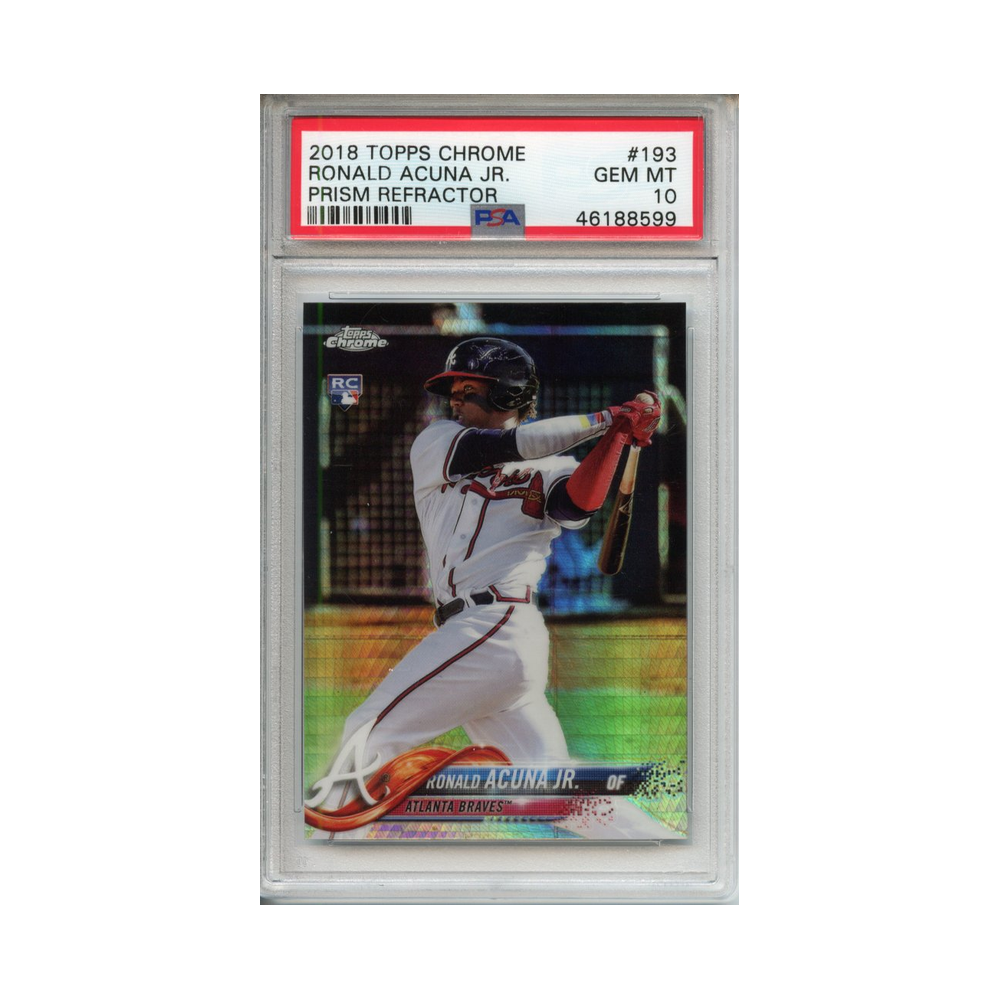 Ronald-Acuna-Jr.-Prism-Refractor-2018-Topps-Chrome-#2-PSA-10-Vorderseite