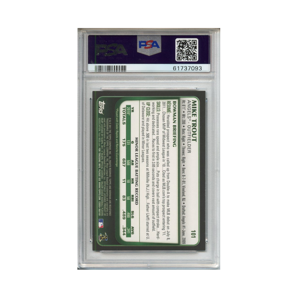Mike-Trout-2011-Bowman-Draft-PSA-8-Rückseite