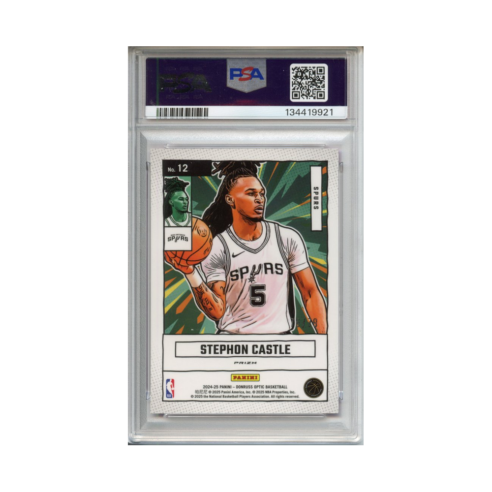 Stephon-Castle-Net-Marvels-Pink-Velocity-2024-Donruss-Optic-PSA-10-Rückseite