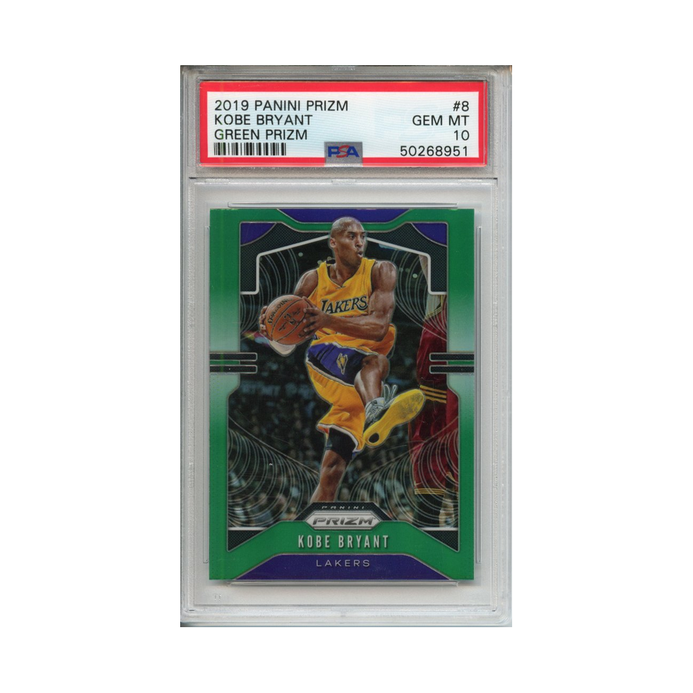 Kobe-Bryant-Green-Prizm-2019-Panini-Prizm-PSA-10-Vorderseite