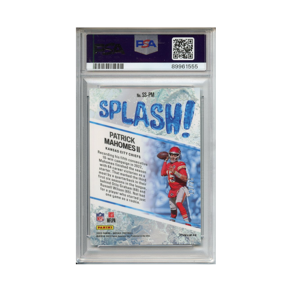 Patrick-Mahomes-II-Splash-White-2023-Mosaic-PSA-10-Rückseite