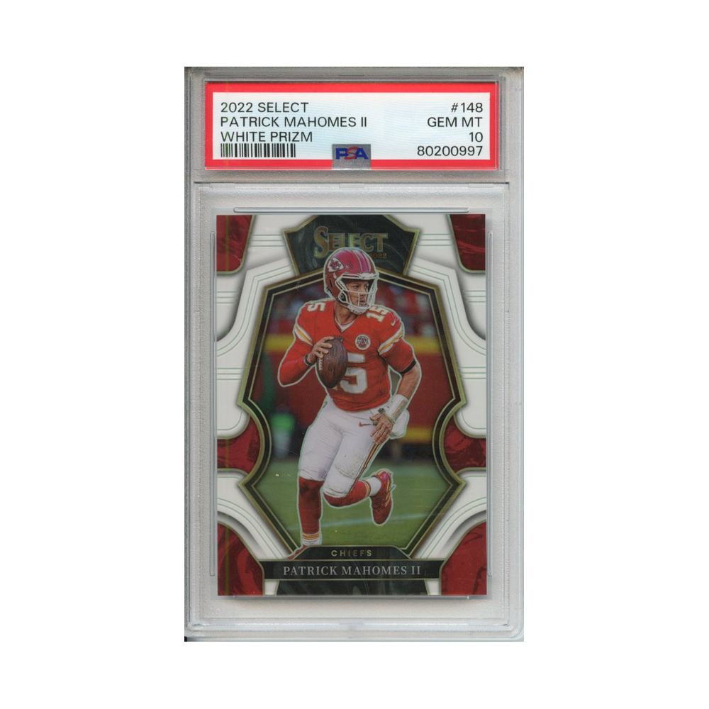 Patrick-Mahomes-II-White-Prizm-2022-Select-PSA-10-Vorderseite