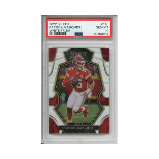 Patrick-Mahomes-II-White-Prizm-2022-Select-PSA-10-Vorderseite