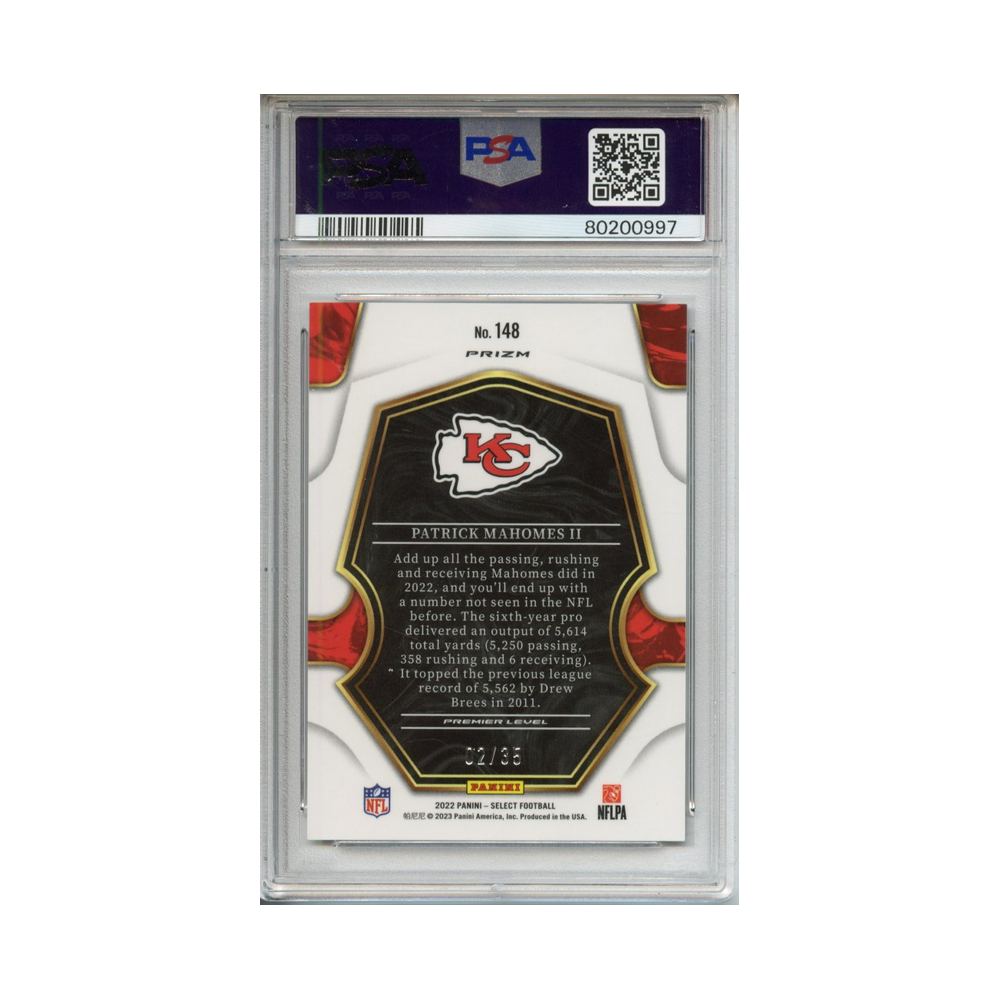 Patrick-Mahomes-II-White-Prizm-2022-Select-PSA-10-Rückseite