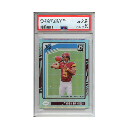 Jayden-Daniels-Holo-2024-Donruss-Optic-PSA-10-Vorderseite