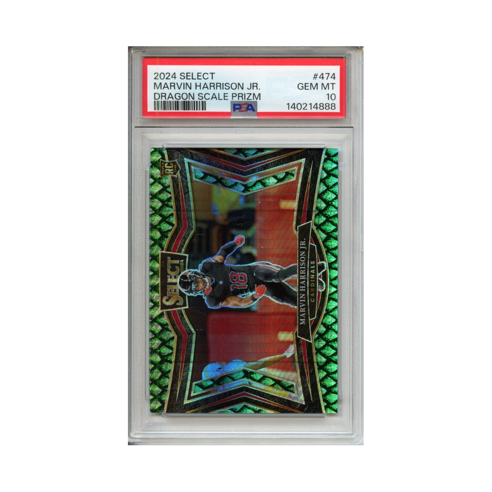 Marvin-Harrison-Jr.-Dragon-Scale-Prizm-2024-Select-PSA-10-Vorderseite