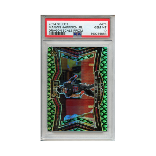 Marvin-Harrison-Jr.-Dragon-Scale-Prizm-2024-Select-PSA-10-Vorderseite