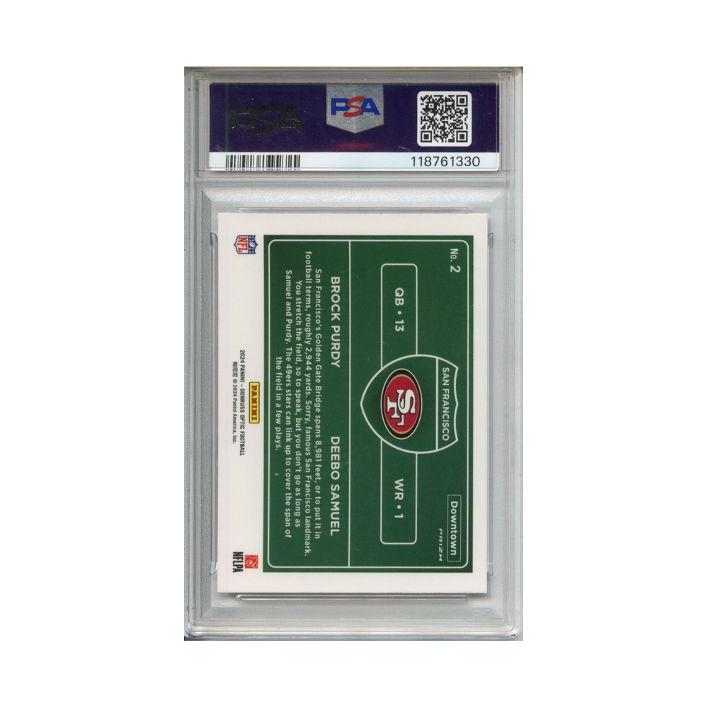 Purdy/Samuel-Downtown-Duos-2024-Donruss-Optic-PSA-9-Rückseite