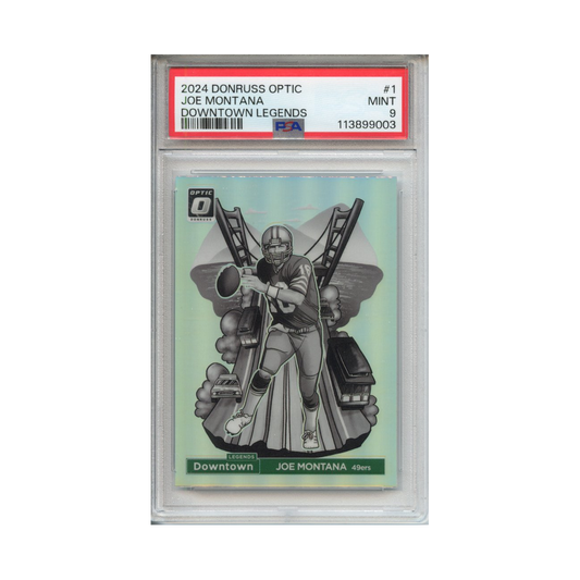 Joe-Montana-Downtown-Legends-2024-Donruss-Optic-PSA-9-Vorderseite