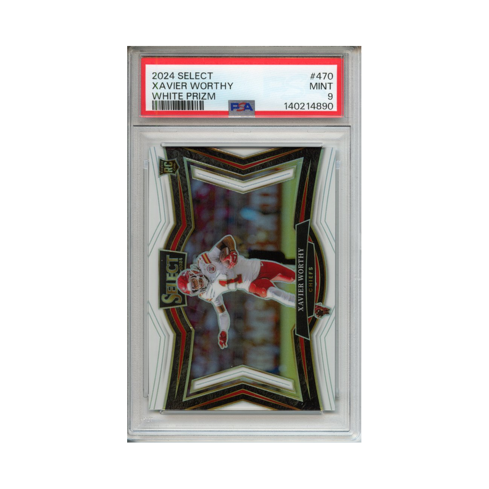 Xavier-Worthy-White-Prizm-2024-Select-PSA-9-Vorderseite