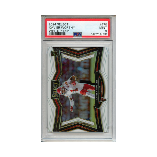 Xavier-Worthy-White-Prizm-2024-Select-PSA-9-Vorderseite