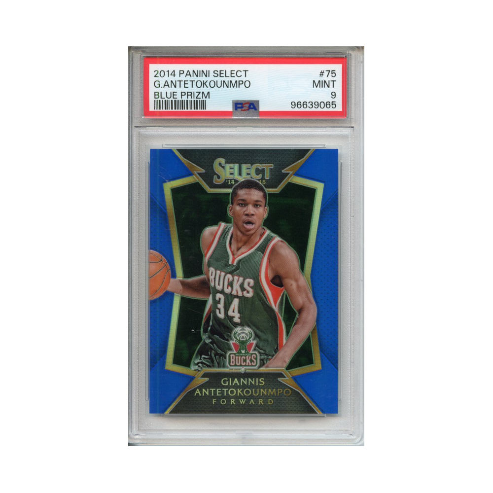 Giannis-Antetokounmpo-Blue-Prizm-2014-Panini-Select-PSA-9-Vorderseite