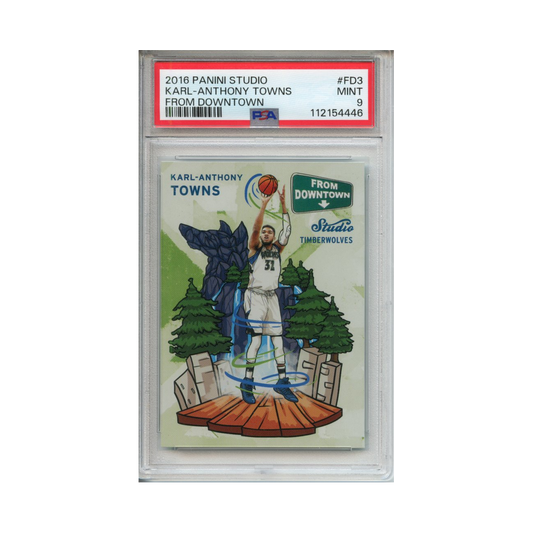 Karl-Anthony-Towns-From-Downtown-2016-Panini-Studio-PSA-9-Vorderseite