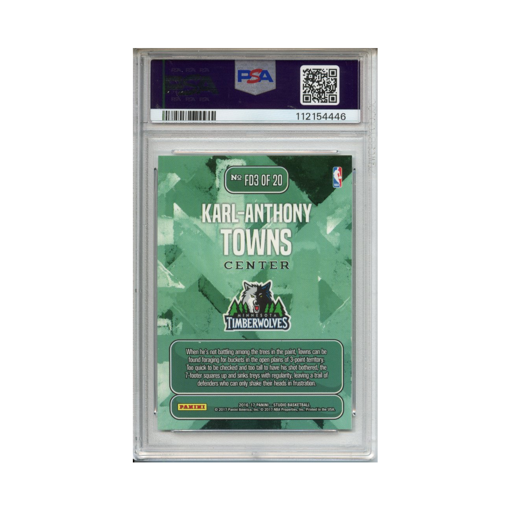 Karl-Anthony-Towns-From-Downtown-2016-Panini-Studio-PSA-9-Rückseite